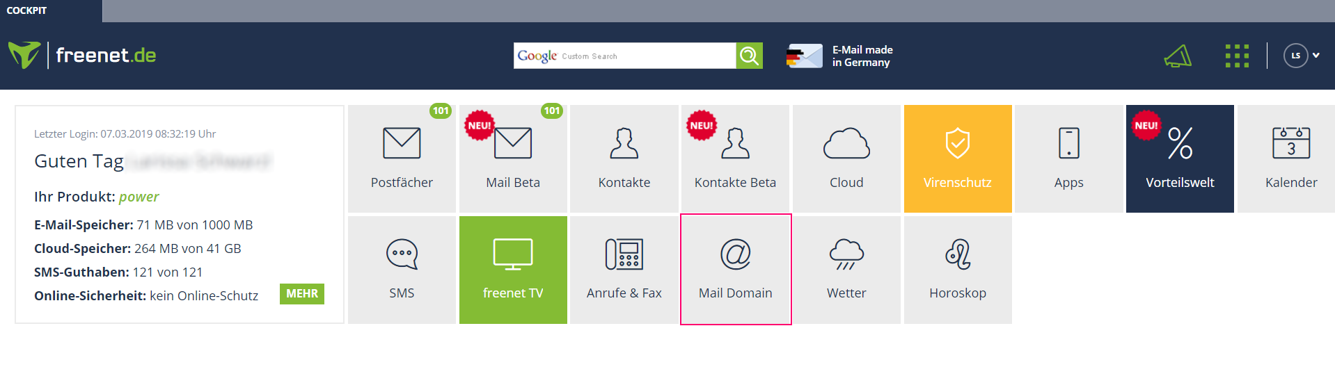 Screenshot 1 Cockpit Mail
