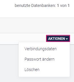 Screenshot Domain Datenbank anlegen - Datenbanken verwalten