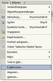 Screenshot Schritt 1 - Öffnen des E-Mail Kontos