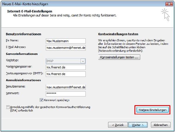 Screenshot Schritt 5 - Eingabe aller Daten