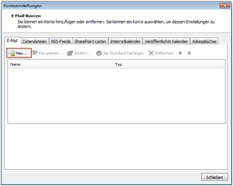 Screenshot Schritt 2 - Ein neues Konto anlegen