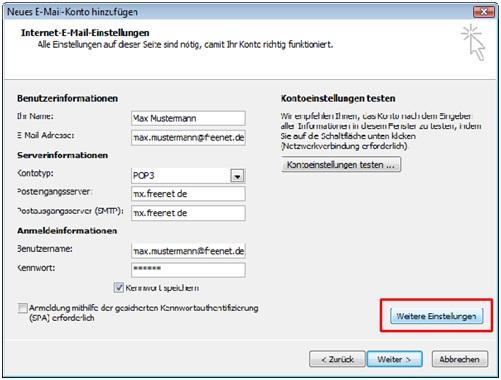 Screenshot Schritt 5 - Eingabe aller Daten