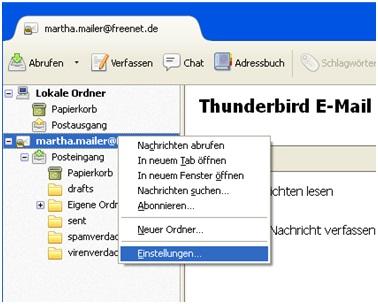 Screenshot Schritt 4 - Aufrufen der Einstellungen