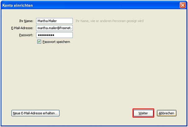 Screenshot Schritt 2 - Eingabe Deines Namens & Deiner E-Mail-Adresse