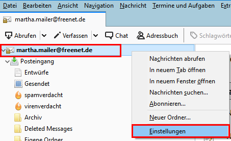 Screenshot Schritt 4 - Aufrufen der Einstellungen