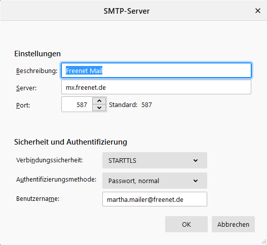 Screenshot Schritt 7 - Kontrolle des Postausgangservers