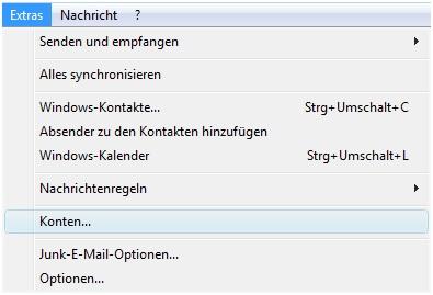 Screenshot Schritt 1 - Erstellen eines E-Mail Kontos