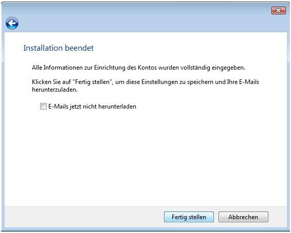 Screenshot Schritt 8 - Fertig stellen
