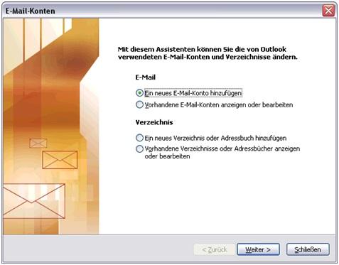 Screenshot Einrichung Outlook 2003 Schritt 3