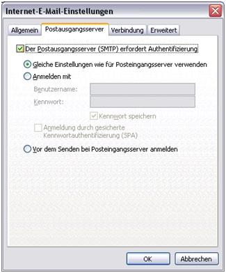 Screenshot Schritt 3 - Server erfordert Authentifizierung