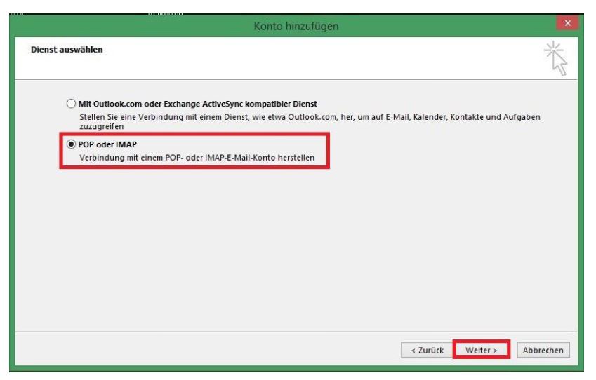 Screenshot Einrichtungshilfe Outlook 2016 Schritt 3