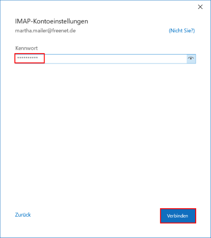 Screenshot Schritt 4 Kennwort eintragen