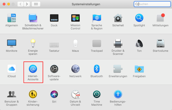 Screenshot Schritt 1 - Aufrufen der Konfiguration