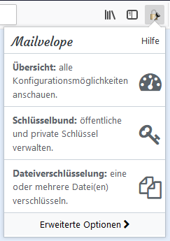 Screenshot Schritt 1 – Schlüsselverwaltung aufrufen