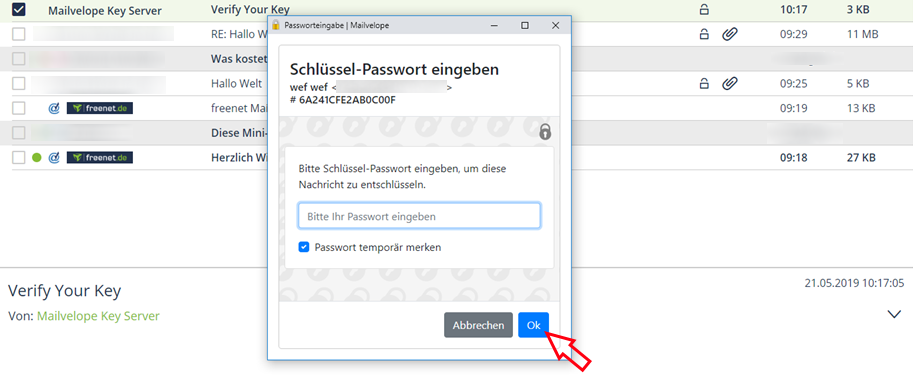 Screenshot Schritt 4 - Verifizierung Ihrer E-Mail-Adresse