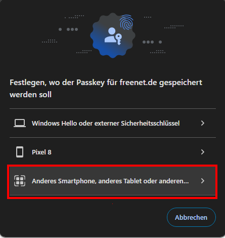 Passkeys einrichten Screenshot 2